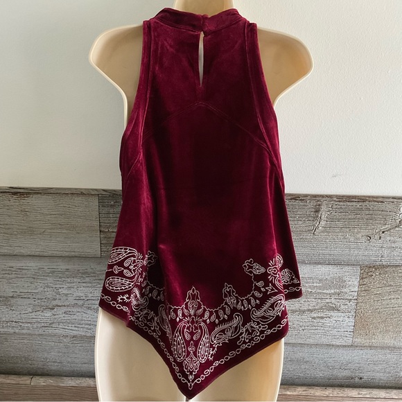 Free People velvet bandana bling top size small (K1) - Picture 5 of 7